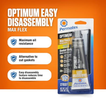 Permatex 27037 Optimum Black Gasket Maker, 3 oz - size: 3 Fl. Oz., style: Optimum