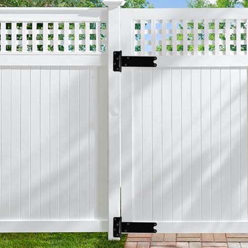 2 Pack 8” Heavy Duty Gate Hinges,300 Lbs Capacity Black Door Hinges - size: 8 inches - 2 Pack