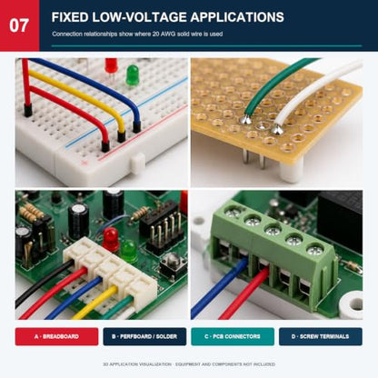 `TUOFENG 20 AWG Solid Wire Kit, 6 Colors, Tinned Copper, 26.3 ft Each, PVC - size: 20 AWG Solid Wire 6 Colors 26ft Each (156ft Total)