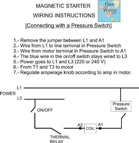 Magnetic Electric Motor Starter 7.5 HP Single Phase Control 220/240V 30-40A