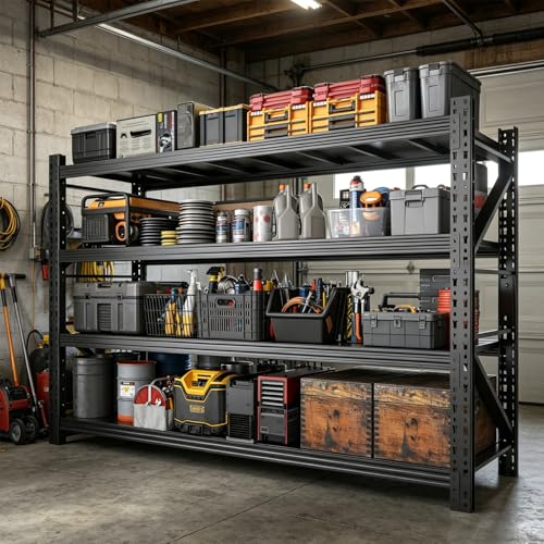 Heavy Duty Garage Shelving 73" H 3000LBS Load Capacity - size: 73"H*31"W*13.8"D