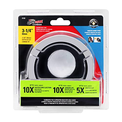 Disston QUICKCORE 3 1/4" TCT Tungsten Carbide Tipped Hole Saw 10X Faster CORE Ejection Quick Change E0100188 - style: 3 1/4"