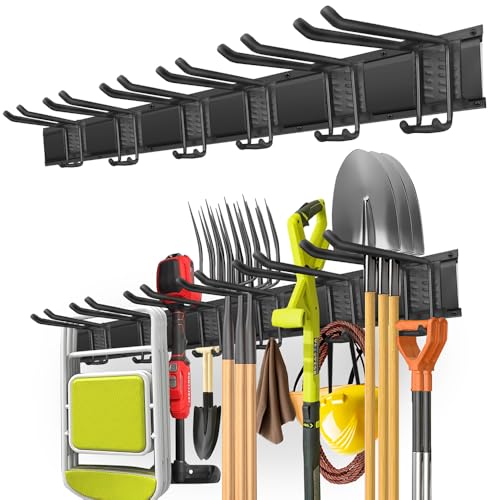 PIYILO 48 in Garage Tool Organizer Wall Mount, Adjustable Tool Storage Rack - size: 48 inch Double-Layer 6-Hook