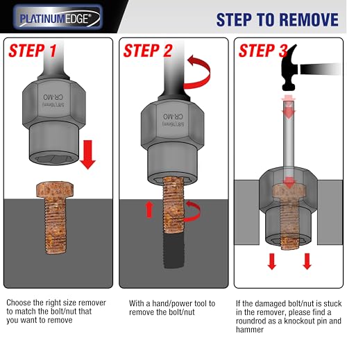PLATINUMEDGE 13 Pieces Impact Bolt & Nut Remover Set