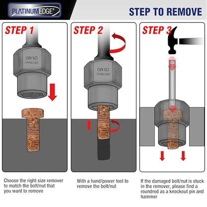 PLATINUMEDGE 13 Pieces Impact Bolt & Nut Remover Set