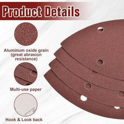 50 Pcs Mouse Detail Sanders Sandpaper Sanders Pads 40 80 120 180 240 Grits Mouse Sander Paper 5 Holes Triangular Sanding Sheets Abrasive Paper for Sanding Machine - style: 5 Hole