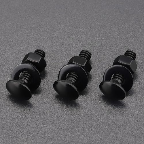 10 Sets 3/8-16 x 1-1/2" Carriage Bolts and Nuts & Flat Washers, 304 Stainless Steel 18-8, Black Coated, Heavy Duty Bolts for Home & Machinery Assembly & Repair, Automobile, by RoyceMart - size: 3/8-16 x 1-1/2"