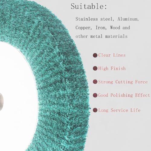 2 Pcs 6'' Non-Woven Buffing Polishing Wheels, 4/5" Arbor 240 Grit - style: 2pc 6''x1'' Green
