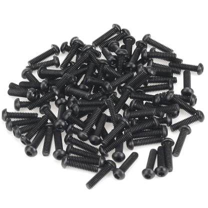 105 Pieces M2 x 8mm Button Head Socket Cap Screws, Thread Pitch 0.4mm, Sutemribor M2 Black Screws, 10.9 Grade Alloy Steel, Black Oxide Finish, Fully Threaded - size: M2 x 8mm, style: Button Head