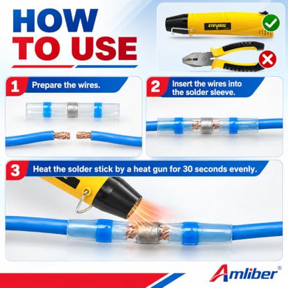 400PCS Solder Seal Wire Connectors Kit with Mini Heat Gun, 26-6 AWG - size: 400 PCS Solder Sticks With Heat Gun