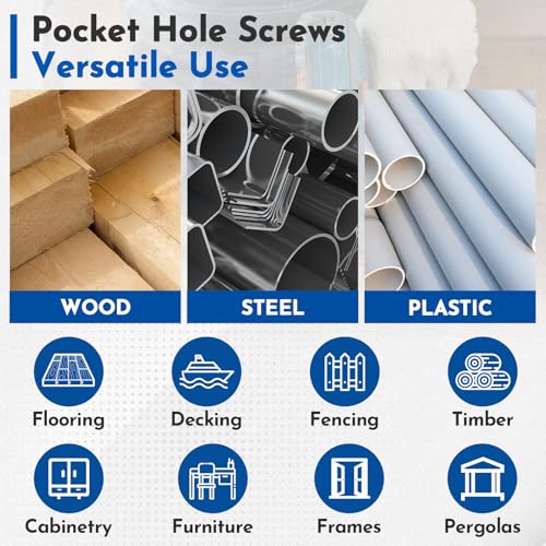 #8 x 1-5/8" Deck Screws Wood Screws, Torx Flat-Head Exterior Screws, T25 Star Bit Includeds (710PCS 5LB Box) - size: #8x1-5/8"