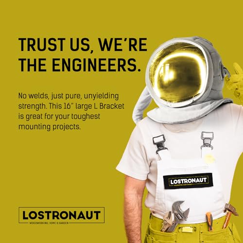 LOSTRONAUT 16" Heavy Duty L Bracket Metal Shelf Support Wall Bracket