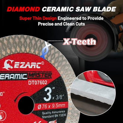 EZARC 3 Inch Cut Off Wheel Set for Metal, Wood, Tile, 3/8" Arbor, 3-Pack