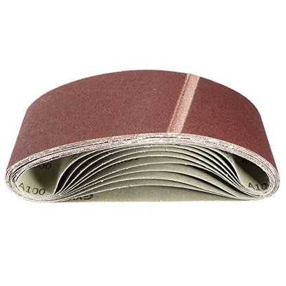 uxcell 4-Inch x 24-Inch Aluminum Oxide Sanding Belt 100 Grits Sandpaper Lapped Joint for Belt Sander 10pcs