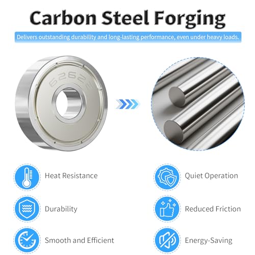 10 Pcs 628ZZ Ball Bearings, Carbon Steel, 8x24x8mm - size: 628ZZ 10Pcs