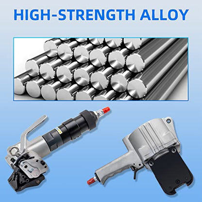 Pneumatic Steel Strapping Tools Metal Banding Machine Heavy Duty Tensioner and Cutter Sealer for 1.25inch（32mm）Width Metal Belt, Portable Packaging