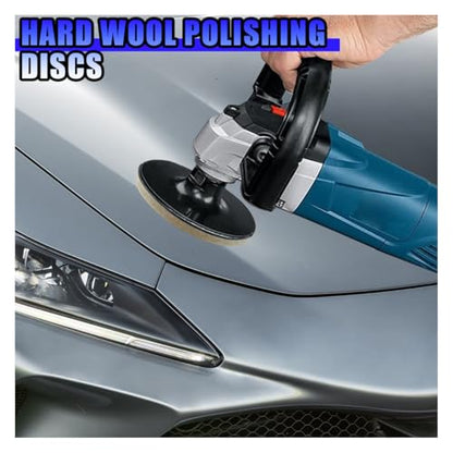 5PCS Wool Felt Car Glass Polishing Pads, 3 Inch - size: 3IN