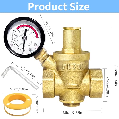 Water Pressure Regulator, 3/4 Inch NPT Thread DN20