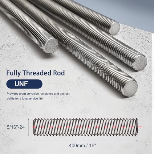 5/16"-24 Fully All Threaded Rod, 16" Length, Fine Thread - size: 5/16"-24 x 16"