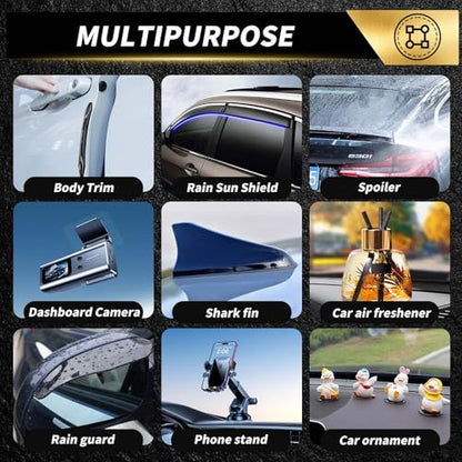 Heavy Duty Double Sided Tape for Automotive, No Residue,High Temperature Resistant Adhesive Strips for Rear Spoiler Wing,Rain Guard,Side Mirror Rain Guard,Secures dashcams,Car Accessories Interior - size: 3/5" x 20FT