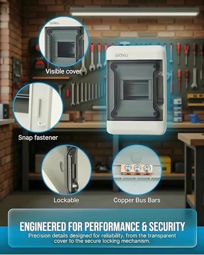 Circuit Breaker Box, IP66 Distribution Protection Box (AT-4 Way-H) - size: 4 - 5x7.9x3.9 INCH