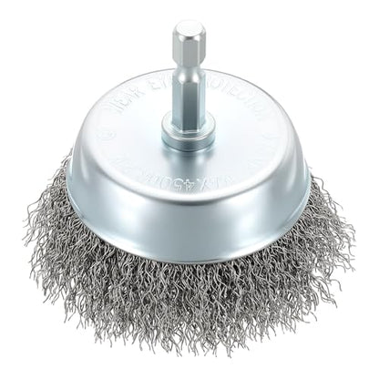 DTGN 3 Inch Wire Wheel Cup Brush for Drill, 1/4 Inch Hex Shank - size: 3 inch