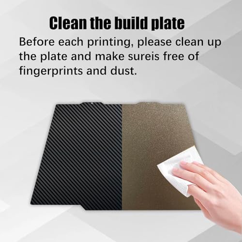 for Bambu A1 mini 3D Printer Build Plate Carbon Fiber PET + Textured PEI, 184x184mm Spring Steel Plate,Double-Sided Smooth/Textured Flexible Hotbed Removable Build Surface Platform - color: PET+PEI Textured