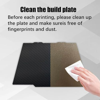 for Bambu A1 mini 3D Printer Build Plate Carbon Fiber PET + Textured PEI, 184x184mm Spring Steel Plate,Double-Sided Smooth/Textured Flexible Hotbed Removable Build Surface Platform - color: PET+PEI Textured