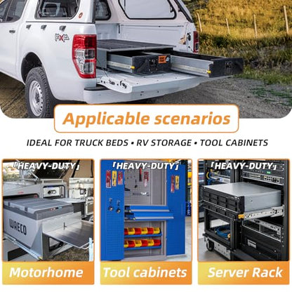 with Lock Heavy Duty Drawer Slides 12 14 16 18 20 22 24 26 28 30 32 34 36 40 44 48 52 56 60 Inch 500 Lbs Side Mount Full Extension Ball Bearing Rails Rail Tool Box Runner-W:76mm, 12 Inch - size: 12 Inch, style: Load:500 lb (With lock) -W:76mm