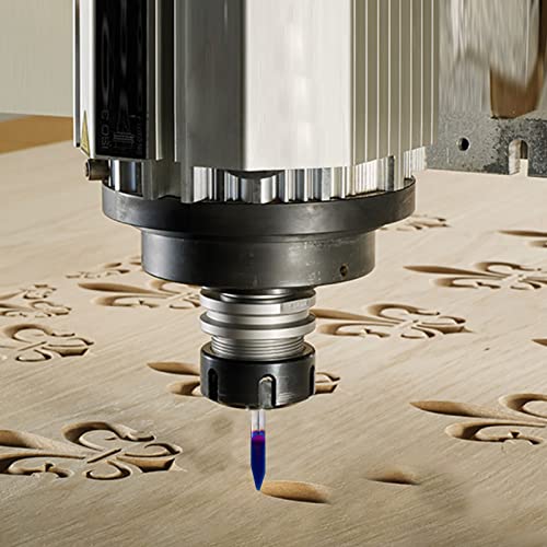 CNC V Bit 15 Degree Engraving Bit 0.005 Tip 1/4 Shank with Nano Blue Coat Solid Carbide V Groove Router Bit for Signmaking Carving - style: 15 Degree V Bit
