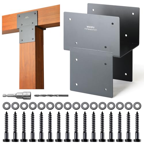 1 Pack Heavy Duty 8x8 (Actual 7.5"x7.5") Stainless Steel Post Caps Tie Bracket , Fit Connecting Wood Gazebo, Deck Patio Post and Wood Beams Bracket ( Dark Ggray) - size: Standard 8"x8"(Actual 7.5"x7.5")