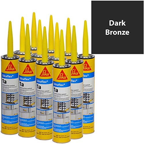 Sikaflex 1A Polyurethane Premium Grade High Performance Elastomeric Sealant, 10.3 fl oz Capacity, Dark Bronze, 12 Tubes
