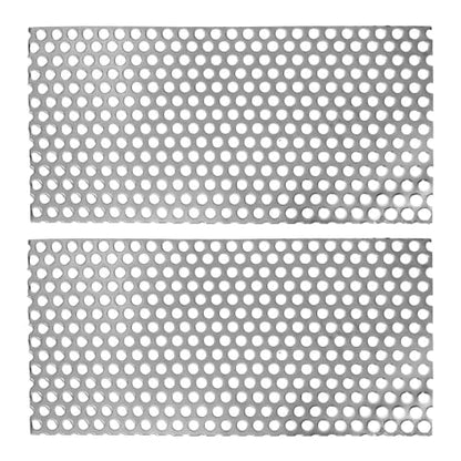 Perforated Stainless Steel Sheet, 0.2" Aperture (About 1/5",5mm), 304 Stainless Steel Mesh Panel, Flue Ventilation, Filtration, Speaker Grille(2pcs 16'' x 11.9'' Rectangle) - color: 2pcs 16'' x 11.9'' Rectangle