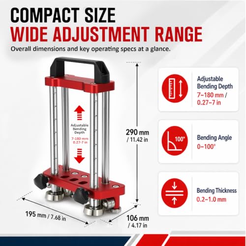 Sheet Metal Roller, 2-Station Metal Bender for Roofing and Fabrication