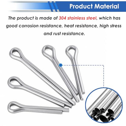 230Pcs Cotter Pins 12-Sizes 304 Stainless Steel Cotter Pins Assortment Kit Used for Hitch Lock System, Trucks, Engine Repair - size: 230Pcs 12-sizes