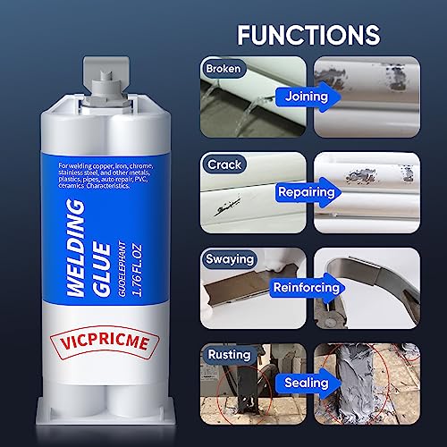 Metal Glue Heavy Duty Metal-on-Metal Glue 30Min Set 24Hr Cure 3Pcs 1.76oz - size: 30min 3pcs