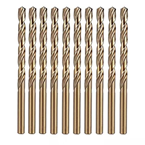 7/32 Inch Cobalt Drill Bit Set, M35 Jobber Length Twist Drill Bits,Suitable for Drilling in Hard Metal, Stainless Steel, Cast Iron,10 Pieces - size: 7/32"(10pcs)