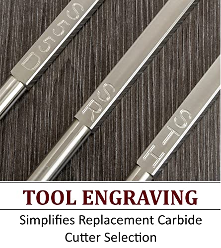 Simple Woodturning Tools Carbide Lathe Turning Tool Set of 3 Full Size with 17" Foam Grip Handles, USA Made