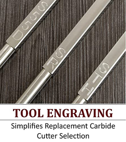 Simple Woodturning Tools Carbide Lathe Turning Tool Set of 3 Full Size with 17" Foam Grip Handles, USA Made