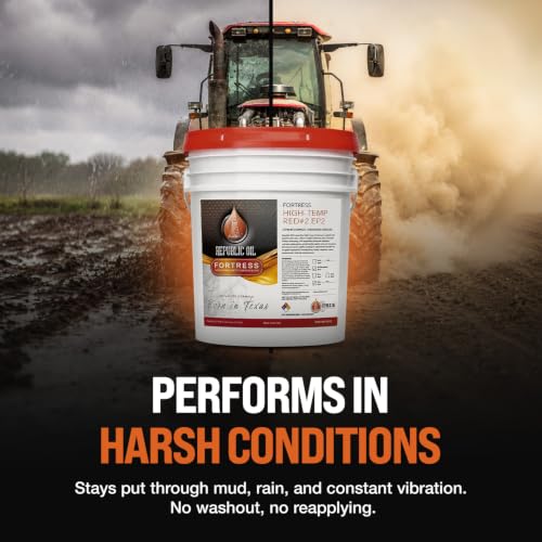 Republic Oil Premium Red #2 EP2 Lithium Complex Multi Purpose Grease Pail 35 lb – High Temp Extreme Pressure Wheel Bearing Grease for Chassis, 5th Wheels, Agriculture & Construction Made in USA - size: 35 lb Pail