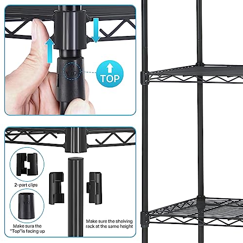 Meet perfect 5-Tier Wire Shelving Unit, 750lb, 24 x 14 x 60 in, Black - color: Black, size: 5-Tier, 60"H × 24"W × 14"D