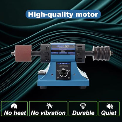 Leather Burnishing Machine | Variable Speed Leathercraft Bench Grinder, Polishing Tool, Sanding Machine, Rosewood Wheel for Leather Edge | Low Noise Motor, Standard 2x2 Inch Drum Sleeves