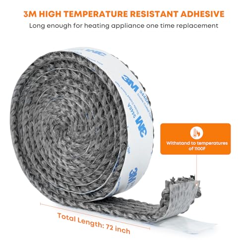 Stanbroil Stove Gasket Tape, 1" Width, 1/8" Thick, 72" Length - size: 1" Wide - 1/8" Thick