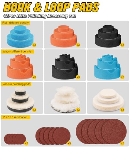 SI FANG 1'' 2'' 3'' Mini Random Orbital Air Sander Kit, Pneumatic Polisher - style: 1"2"3" Buffer&Sander Kit