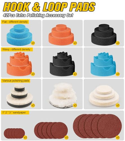 SI FANG 1'' 2'' 3'' Mini Random Orbital Air Sander Kit, Pneumatic Polisher - style: 1"2"3" Buffer&Sander Kit