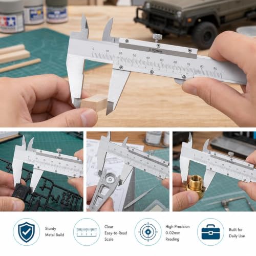 Stainless Steel Digital Caliper, 0-150mm / 0-5.91in Measuring Tool, 0.02mm Precision for DIY and Household Use