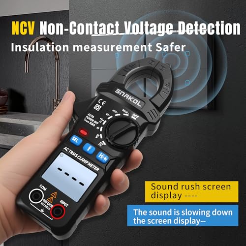 Digital Multimeter Tester 4000 Counts Amp Clamp Meter with 35mm Jaws for AC/DC Voltage and AC Current Meter, Resistance, Diode Capacitance, Continuity, Frequency, NCV Auto-Ranging - style: 4000 Counts Basic