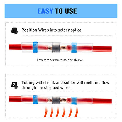 Nilight - 50025R 50pcs Solder Seal Wire Connector, Solder Seal Heat Shrink Butt Connectors,Electrical Waterproof Insulated Marine Automotive Copper(23Red 12Blue 10White 5Yellow),2 Years Warranty - color: 50PCS Solder Seal Connectors (Yellow, Blue, Red, Wh