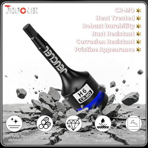6mm Hex Impact Bit Socket, H6 1/2" Drive Allen Socket, Cr-Mo Steel - size: 1PC | H6 6MM
