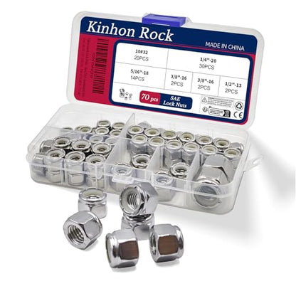 70pcs SAE Lock Nuts Assortment Set - size: 70pcs SAE Assortment Set